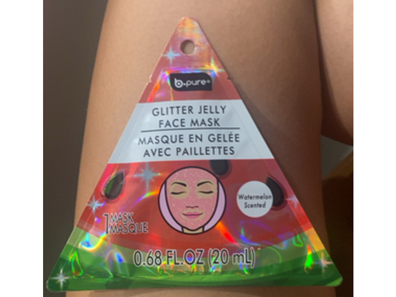 B.Pure Glitter Jelly Face Mask, Watermelon, 0.68 fl oz/20 mL