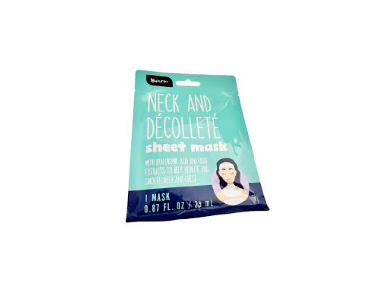 b-Pure Neck & Decollete Sheet Mask, Hyaluronic Acid & Fruit Extract, 0.87 fl oz.25 mL