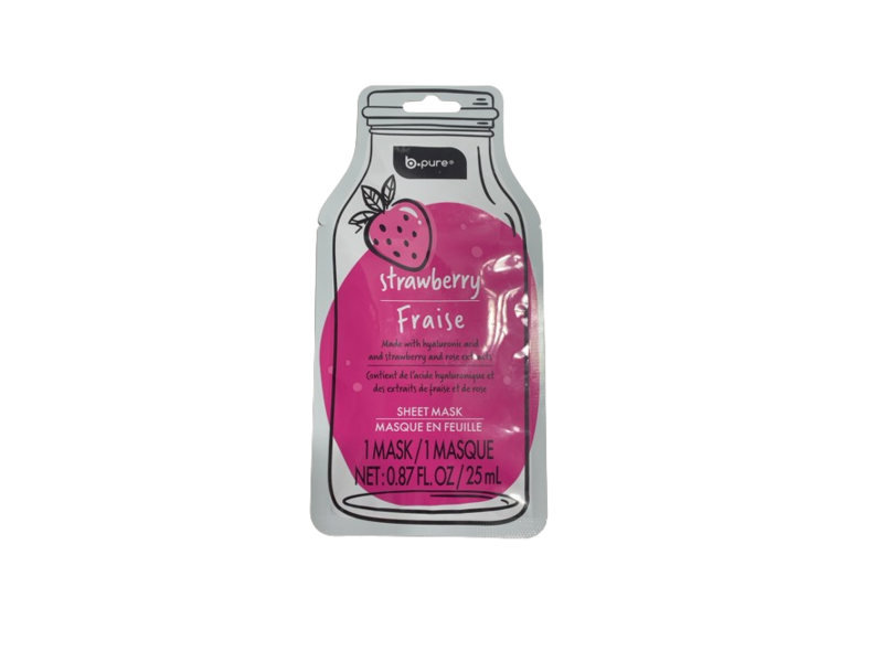 B.Pure Sheet Mask, Strawberry Fraise, 0.87 fl oz/25 mL