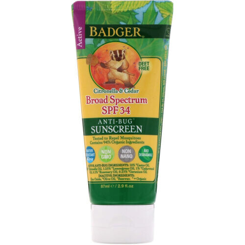 Anti-Bug Sunscreen, SPF 34 PA+++, Citronella & Cedar