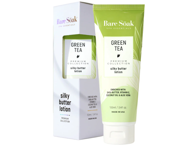 Bare Soak Silky Butter Lotion, Green Tea, 3.4 fl oz/100 mL