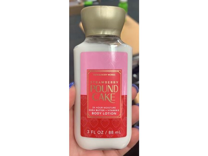 Bath & Body Works 24 Hour Moisture Body Lotion, Strawberry Pound Cake, 3 fl oz/88 mL