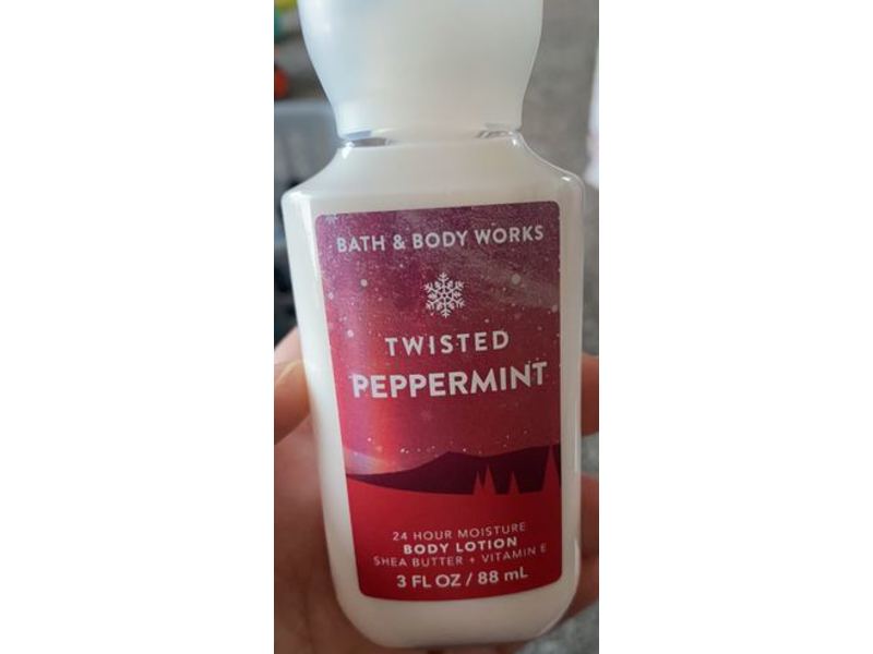 Bath & Body Works 24 Hour Moisture Body Lotion, Twisted Peppermint, Shea Butter + Vitamin E, 3 fl oz/88 mL