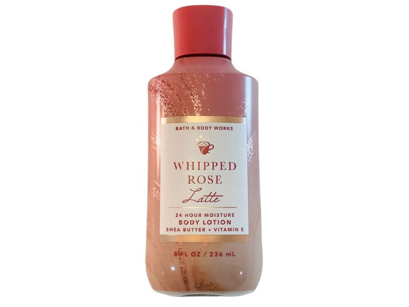 Bath & Body Works 24 Hour Moisture Body Lotion, Whipped Rose Latte, 8 fl oz/236 mL