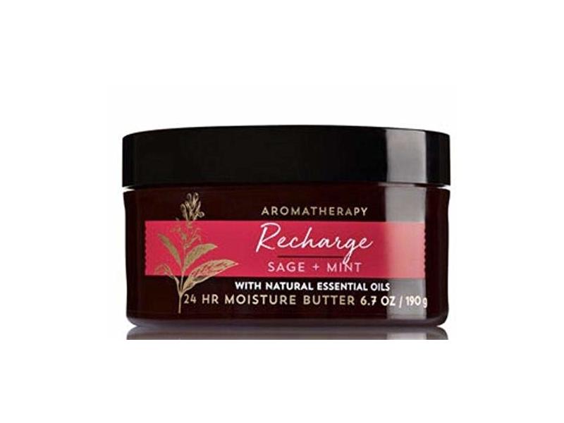 Bath & Body Works Aromatherapy Recharge 24 Hr Moisture Butter, Sage + Mint, 6.7 oz/190 g