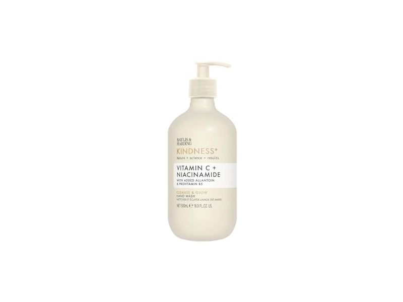Baylis & Harding Kindness Cleanse & Glow Hand Wash, Vitamin C + Niacinamide, 16.9 fl oz/500 mL