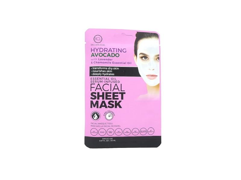 BCL Facial Sheet Mask, Avocado, 0.67 fl oz/20 mL