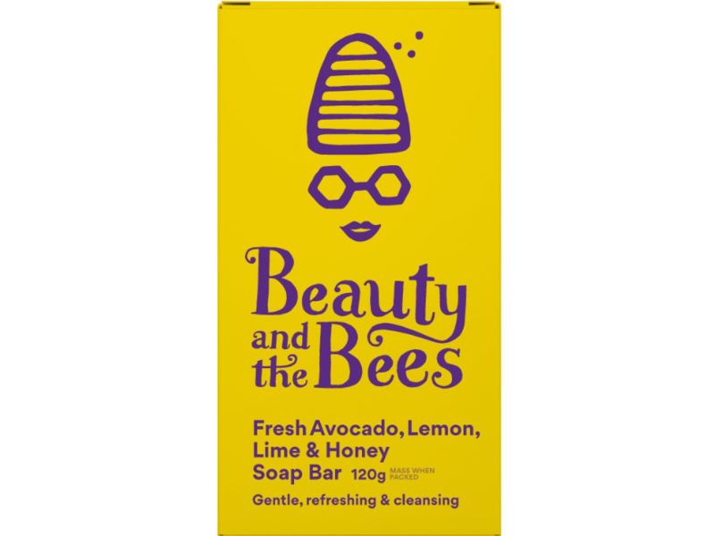 Beauty And The Bees Soap Bar, Fresh Avocado, Lemon, Lime & Honey, 120 g