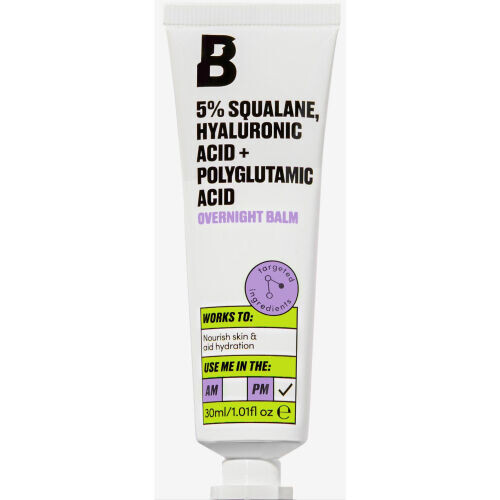 5% Squalane, Hyaluronic Acid + Polyglutamic Acid Overnight Balm