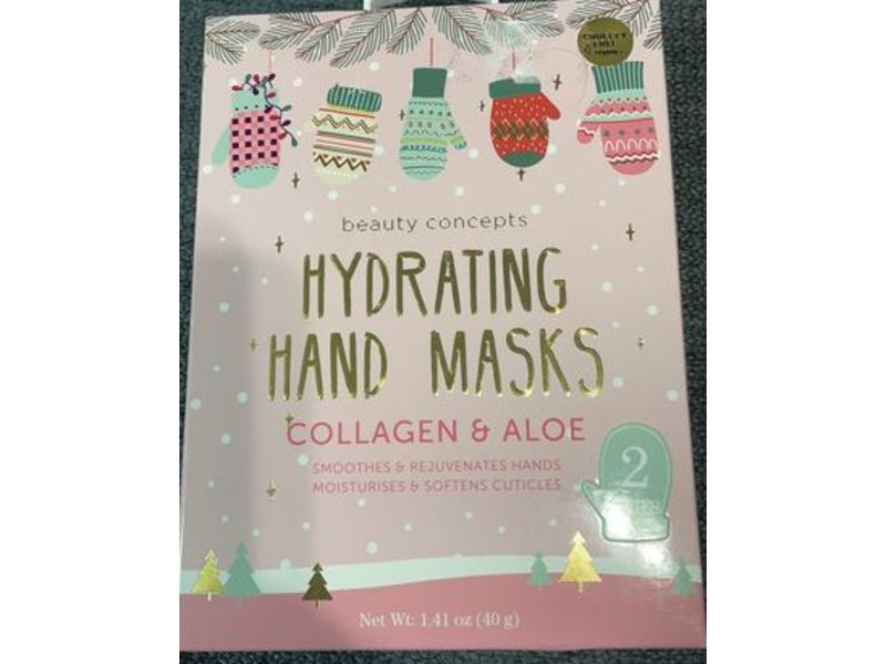 Beauty Concepts Hydrating Hand Mask, Collagen & Aloe, 1.41 oz/40 g