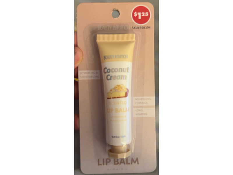 Beauty Intuition Scented Lip Balm, Coconut Cream, 0.41 fl oz/12 mL
