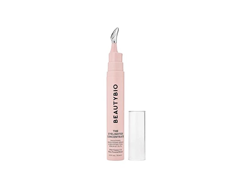 BeautyBio Smoothing, Brightening & Priming Serum + Depuffing Tool, The Eyelighter Concentrate, 0.8 fl oz/15 mL