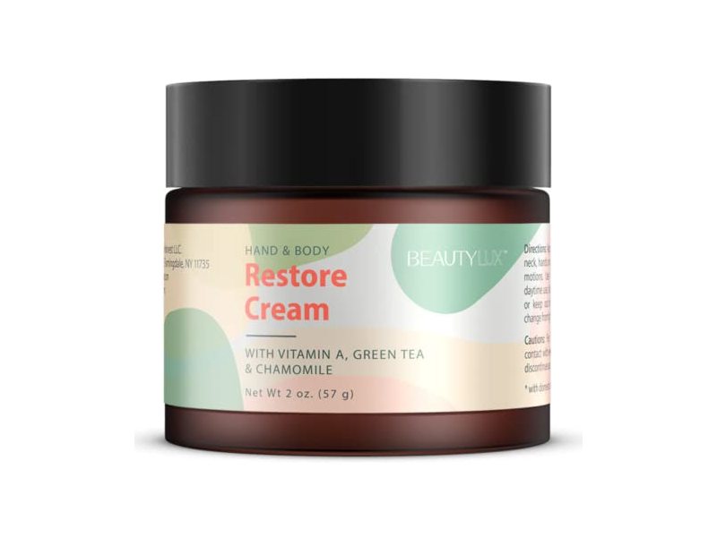 Beautylux Hand & Body Restore Creame, Green Tea & Chamomile, 2 oz/57 g