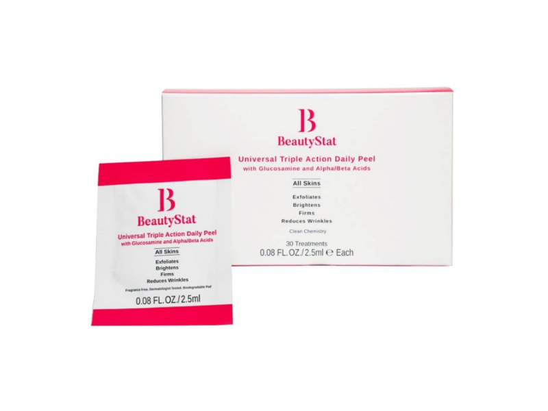 Beautystat Universal Triple Action Daily Peel, Glucosamine & Alpha / Beta Acids, 0.08 fl oz/2.5 mL, 30 Count