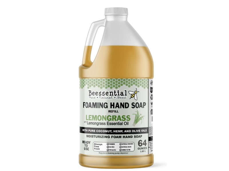 Beessential Foaming Hand Soap, Lemongrass, 64 oz/1.89 L