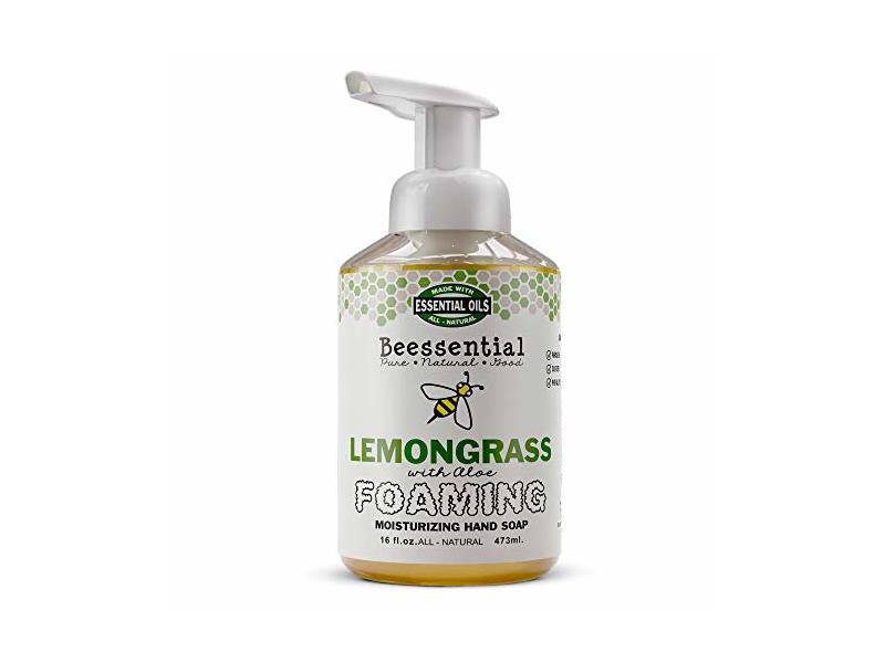 Beessential Foaming Moisturizing Hemp Oil Hand Soap, Lemongrass + Aloe, 16 fl oz/473 mL