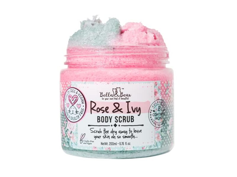 Bella & Bear Body Scrub, Rose & Ivy, 6.76 fl oz/200 mL
