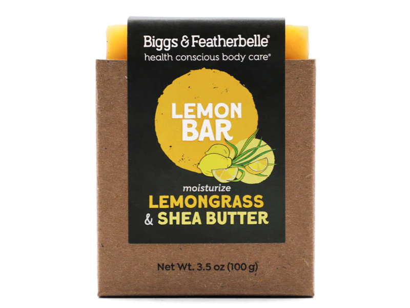Biggs & Featherbelle Lemon Bar Soap, Lemongrass & Shea Butter, 3.5 oz/100 g