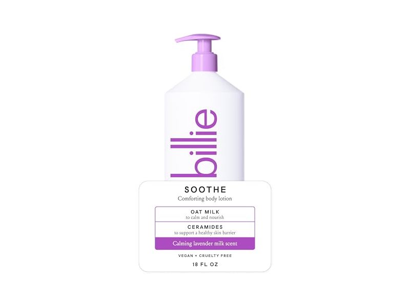 Billie Soothe Comforting Body Lotion, Lavender Milk, 18 oz
