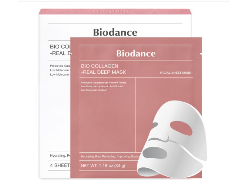 Biodance Real Deep Facial Sheet Mask, Bio Collagen, 1.19 oz/34 g, 4 Count