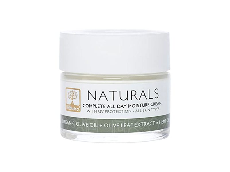 BIOselect Naturals Complete All Day Moisture Cream, Organic Olive Oil Olive Leaf Extract & Hemp OIl, 50 mL
