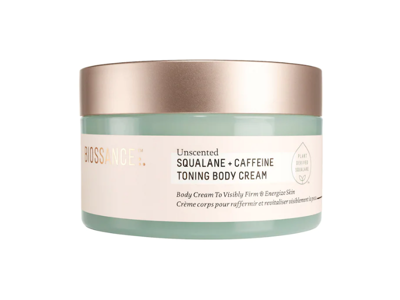 Biossance Squalane + Caffeine Toning Body Cream, Unscented, 6.76 fl oz/200 mL
