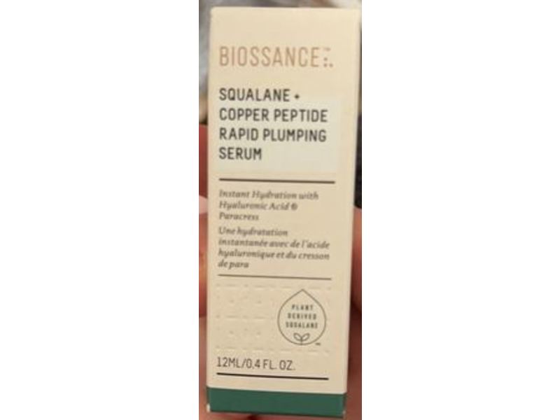 Biossance Squalane + Copper Peptide Rapid Plumping Serum, 0.4 fl oz/12 mL