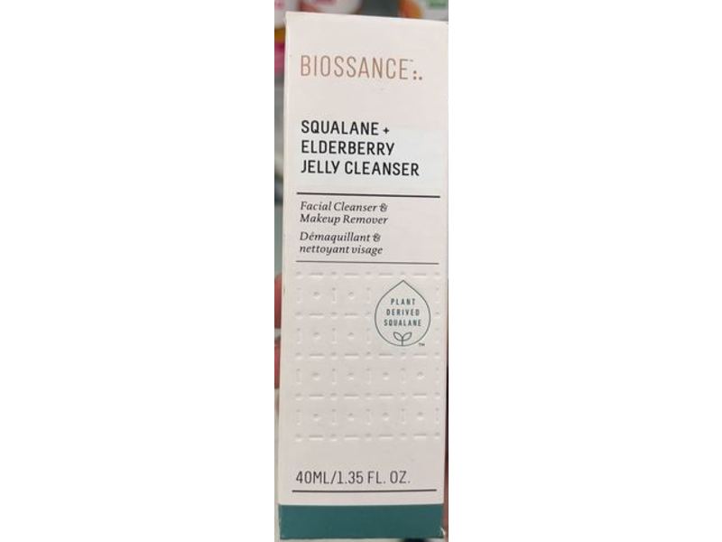 Biossance Squalane + Elderberry Jelly Facial Cleanser, 1.35 fl oz/40 mL