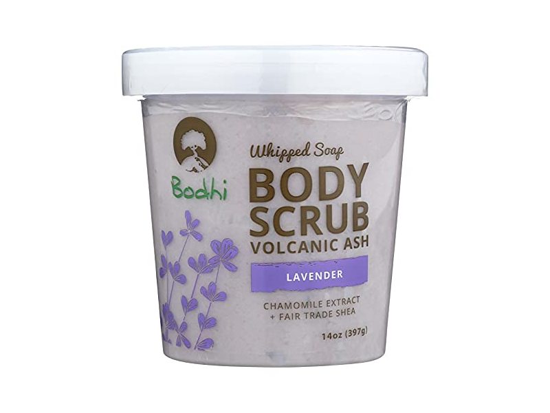 Bodhi Whipped Soap Body Scrub Volcanic Ash with Chamomile Extract and Fair Trade Shea - Lavender - 14oz
