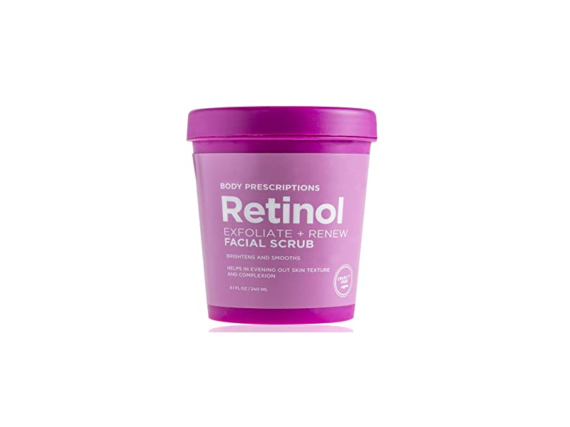 Body Prescription Retinol Exfoliate + Renew Facial Scrub, Brightens & Smooths, 8.1 fl oz/240 mL