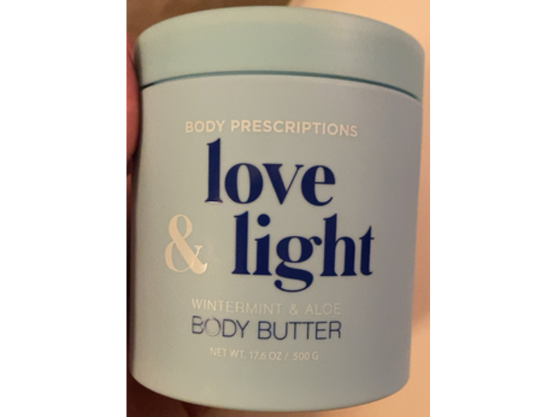 Body Prescriptions Love & Light Body Butter, Wintermint & Aloe, 17.6 oz/500 g