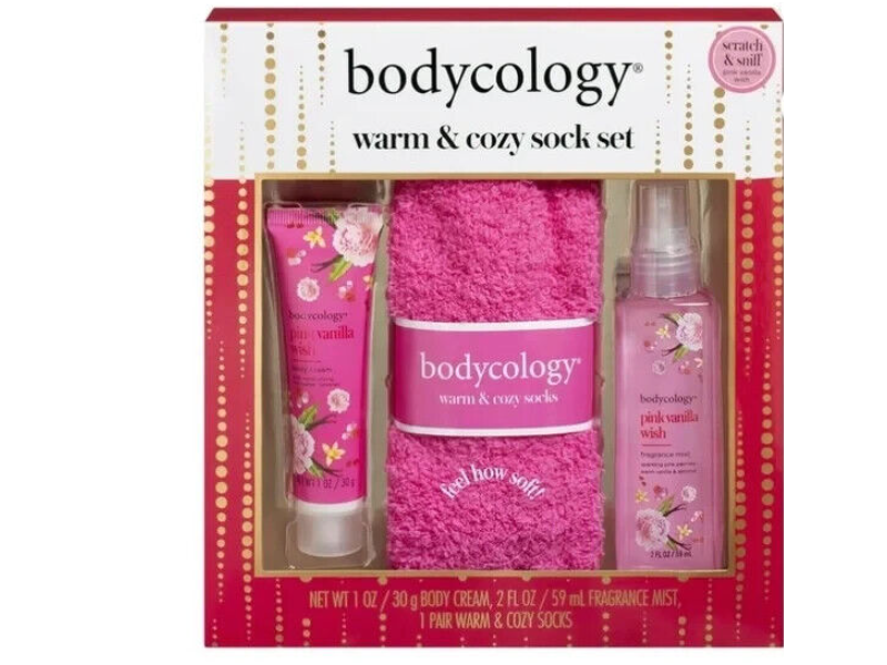 Bodycology Pink Vanilla Wish Warm & Cozy Sock Set