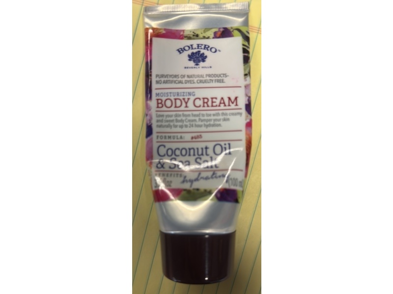 Bolero Body Cream, Coconut Oil & Sea Salt, 100 mL