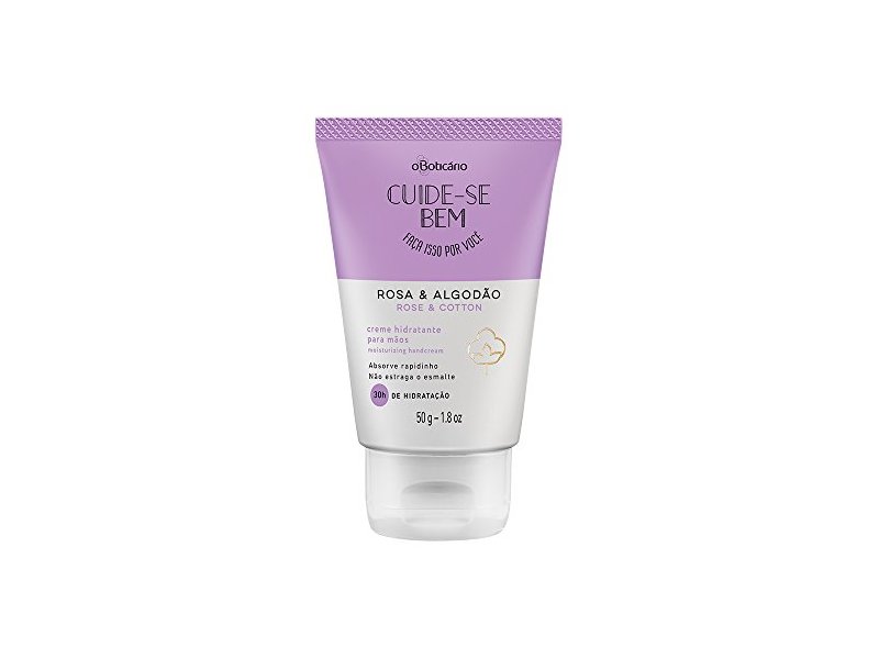 Boticario Cuide-Se Bem Moisturizing Hand Cream, Rose & Cotton, 1.8 oz
