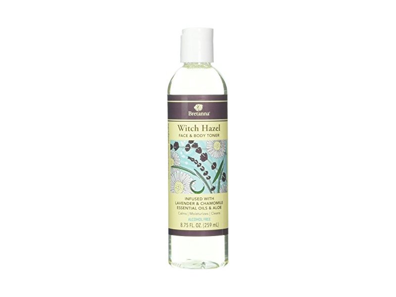 Bretanna Witch Hazel Face & Body Toner, Lavender & Chamomile Essential Oil & Aloe, 8.75 fl oz