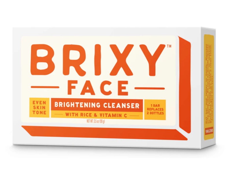 Brixy Brightening Facial Cleansing Bar, Rice & Vitamin C, 3.5 oz/99 g