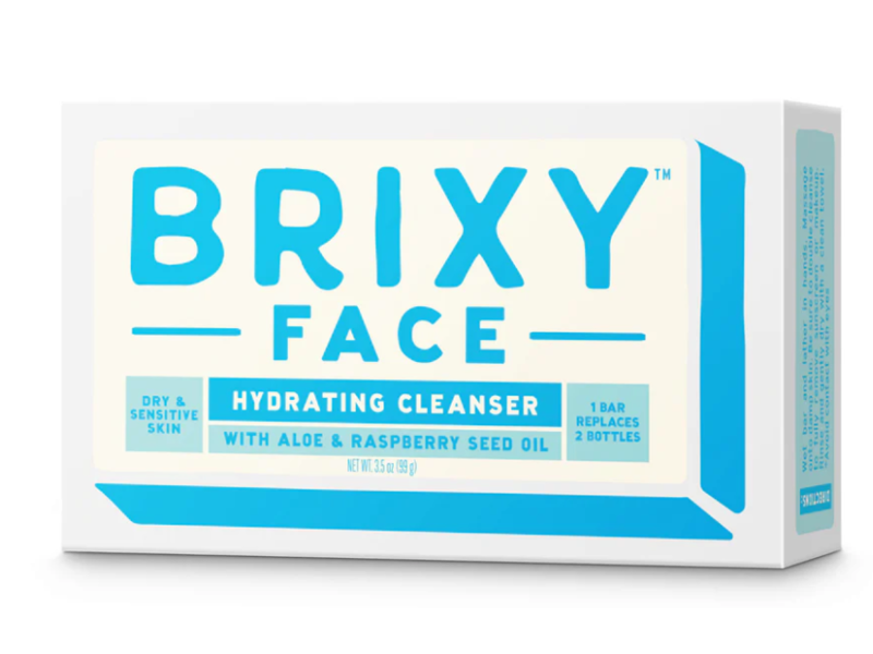 Brixy Face Hydrating Cleansing Bar, Aloe & Raspberry Seed Oil, 3.5 oz/99 g