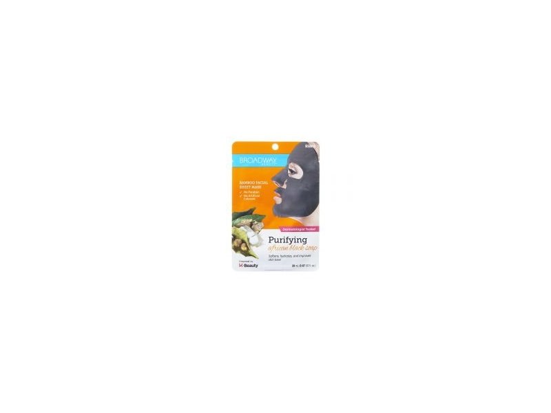 Broadway Beauty Bamboo Facial Sheet Mask, African Black Soap, 0.67 fl oz