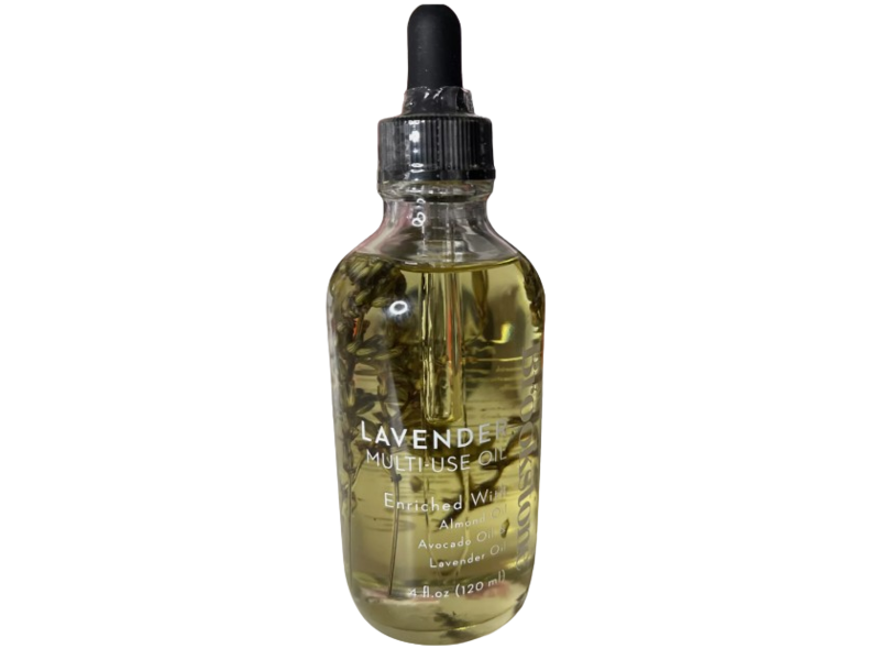Brookstone Lavender Multi Use Oil, Almond Oil + Avocado Oil & Lavender Oil, 4 fl oz/120 mL