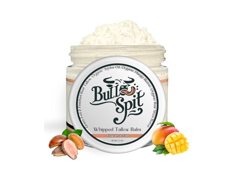 Bull Spit Whipped Tallow Balm, Fragrance-Free, 1.3 oz