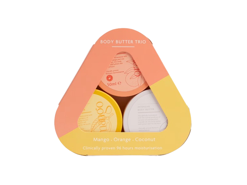 Burst Body Care Body Butter Trio, Mango+Orange+Coconut, 50 mL