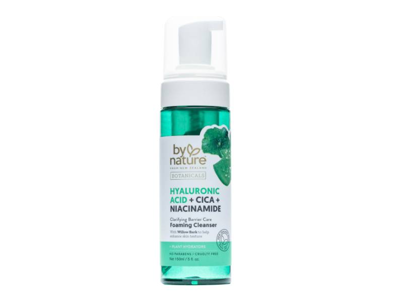 By Nature Foaming Cleanser, Hyaluronic Acid + Cica + Niacinamide, 5 fl oz/150 mL