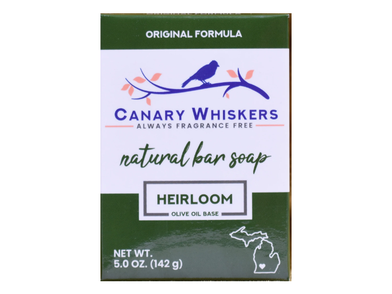Canary Whiskers Natural Bar Soap, Heirloom, 5.0 oz/142 g