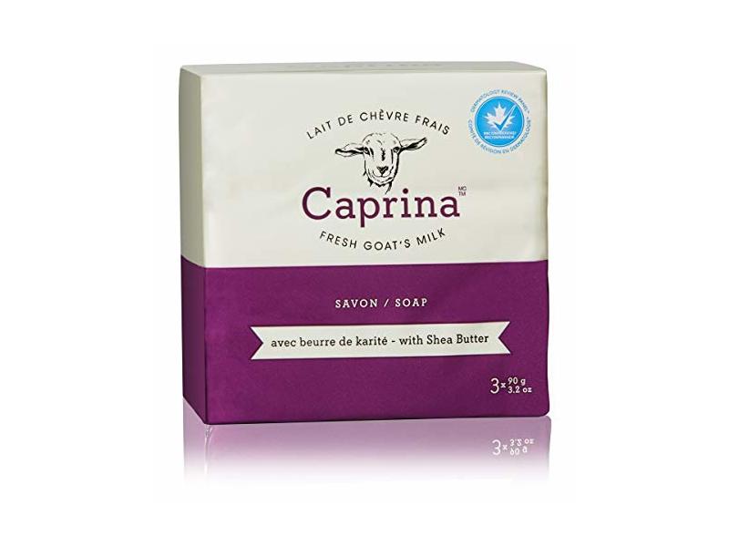 Caprina Fresh Goat’s Milk Soap, Shea Butter, 3.2 oz/90 g, Pack Of 3