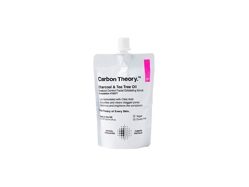Carbon Theory Charcoal & Tea Tree Oil Breakout Control Facial Exfoliating Scrub, 4.2 fl oz/125 mL