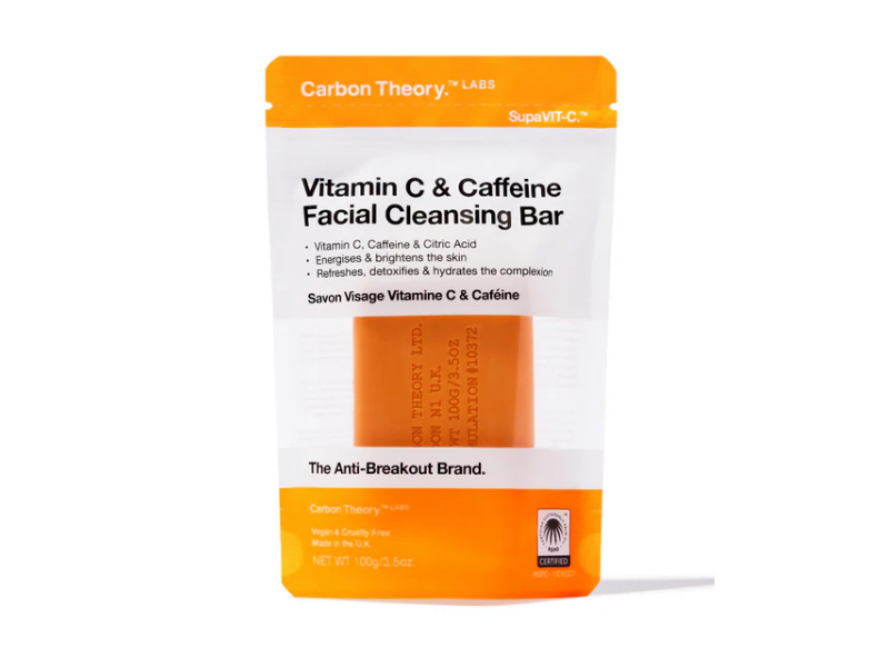 Carbon Theory Facial Cleansing Bar, Vitamin C & Caffeine, 3.5 oz/100 g