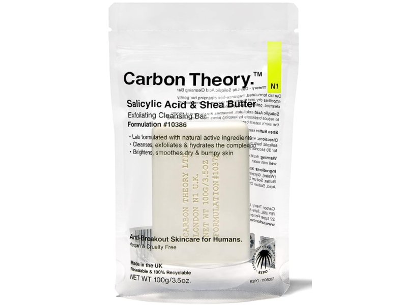 Carbon Theory Salicylic Acid Cleanser Bar, 3.5 oz/100 g