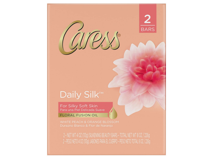 Caress Daily Silk Beauty Bar, White Peach And Orange Blossom, 4 oz, 2 Count