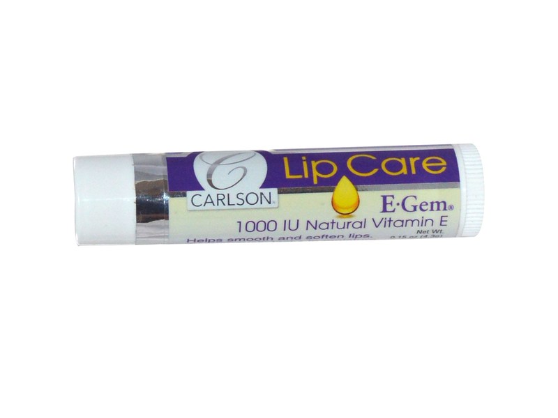 Carlson Laboratories E-Gem Lip Care Tube, Fragrance Free, 0.15 oz