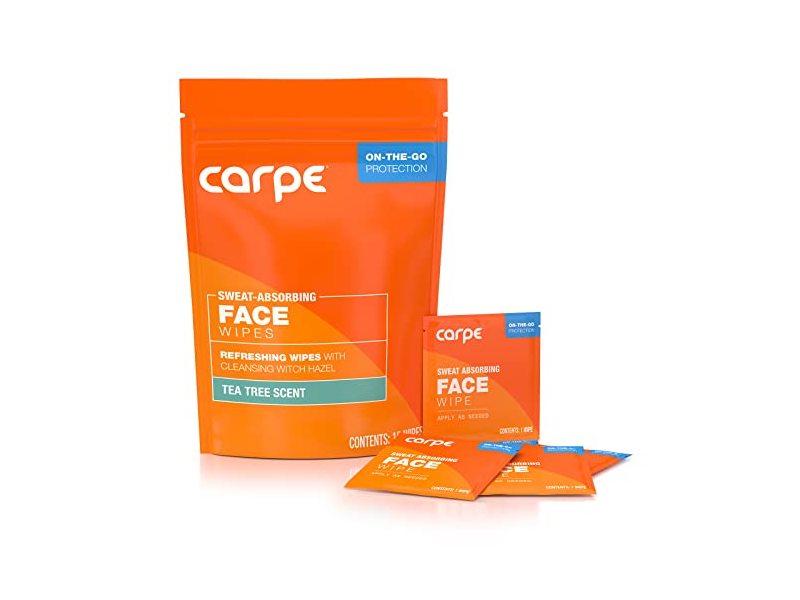 Carpe Sweat Absorbing Face Wipes, 1 Count, Pack Of 15